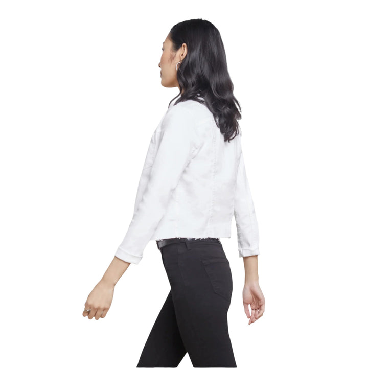 Janelle Slim Raw Jacket in Blanc