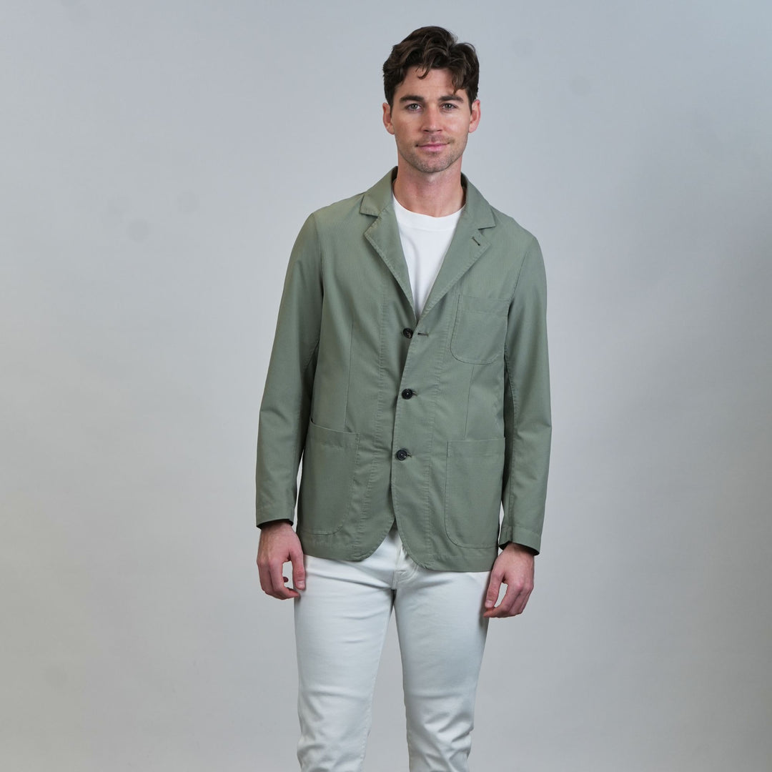 Perforated Microfiber Blazer - Sage