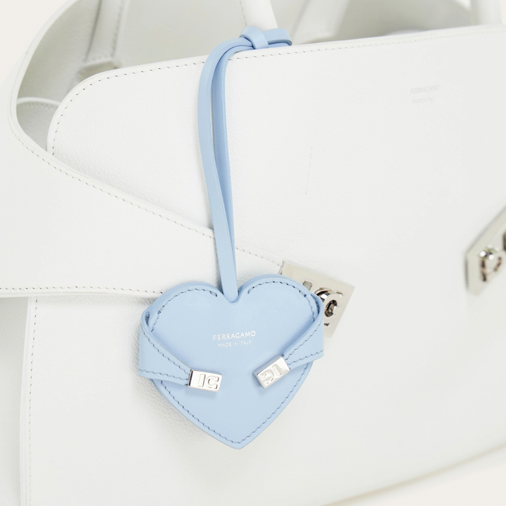 Elegance Heart Bag Charm - Denim