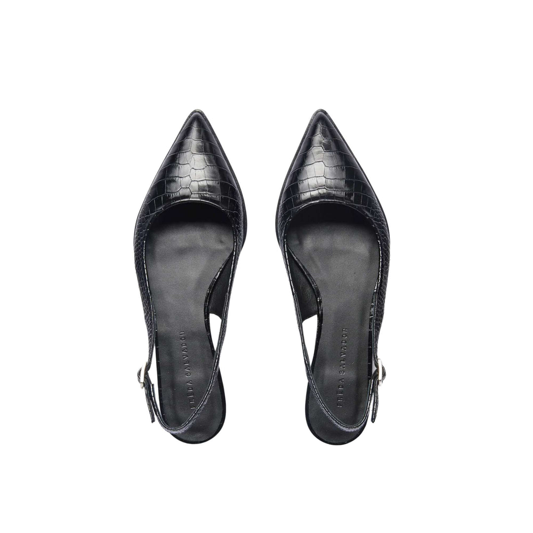 Marie Flat Slingback in Black