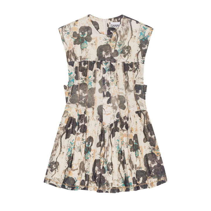Printed Marl Mesh Corset Mini Dress