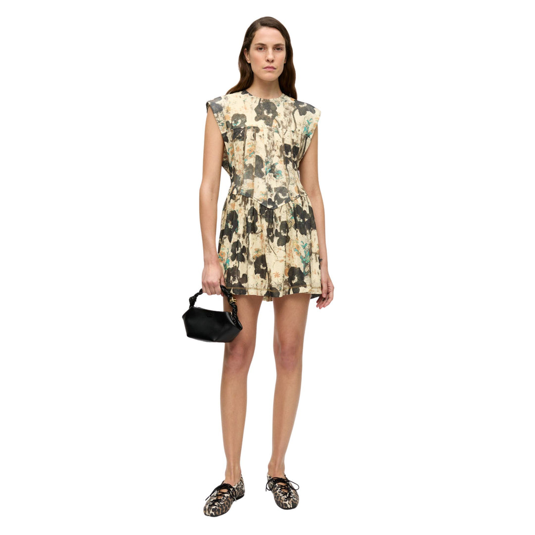 Printed Marl Mesh Corset Mini Dress