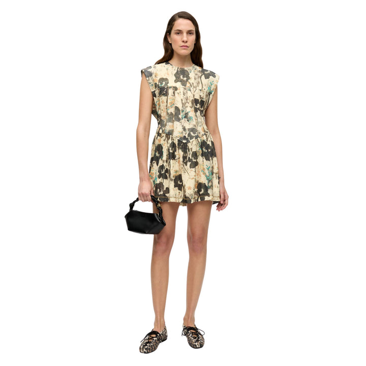 Printed Marl Mesh Corset Mini Dress