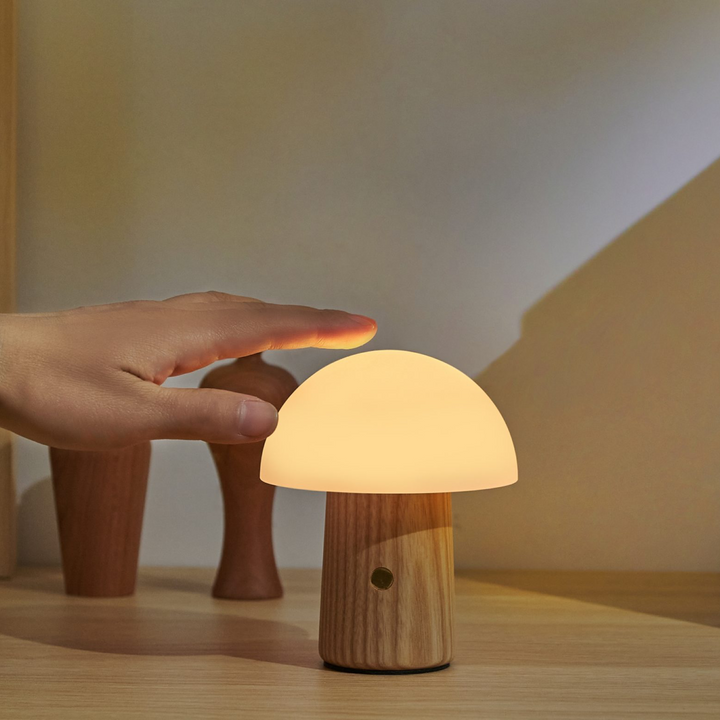 Mini Alice Mushroom Lamp White Ash