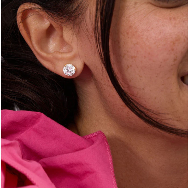 Not Your Basic 8mm Studs - Gold/White