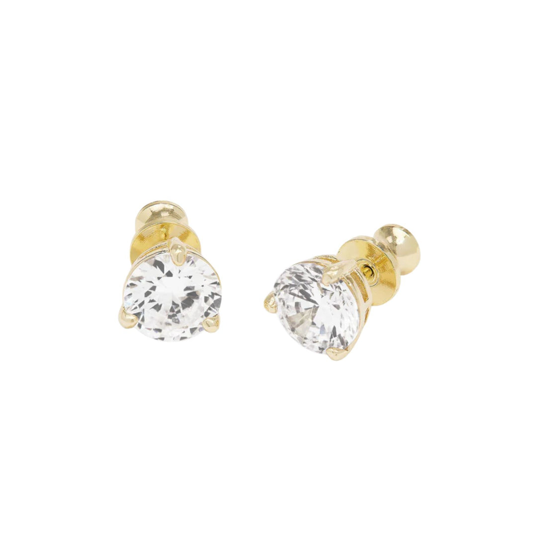 Not Your Basic 8mm Studs - Gold/White