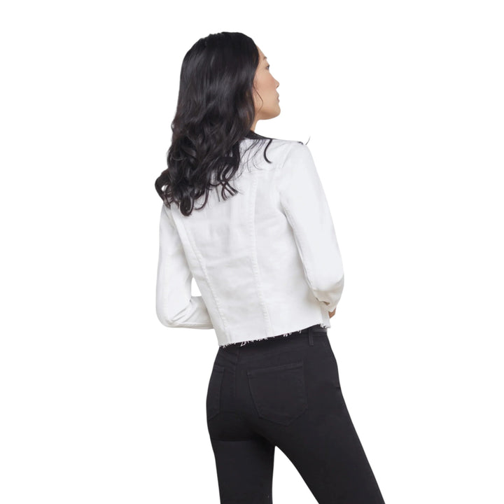 Janelle Slim Raw Jacket in Blanc