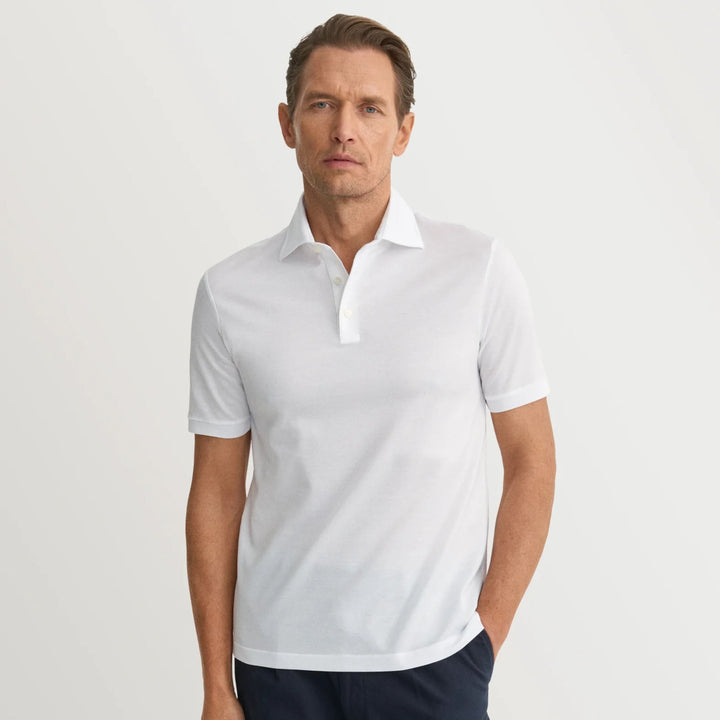 Jacquard Polo Shirt in White