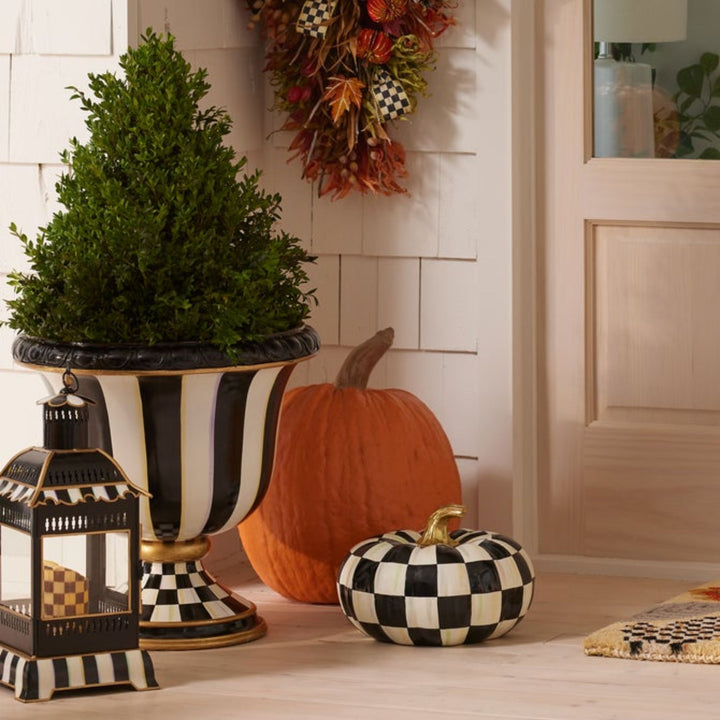 Courtly Check Squashed Glossy Pumpkin - Medium