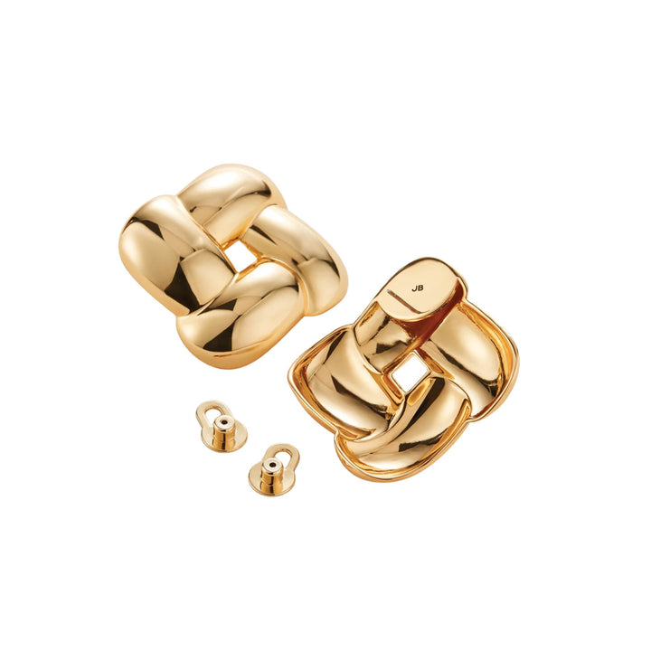 Mega Woven Square Earrings - Gold