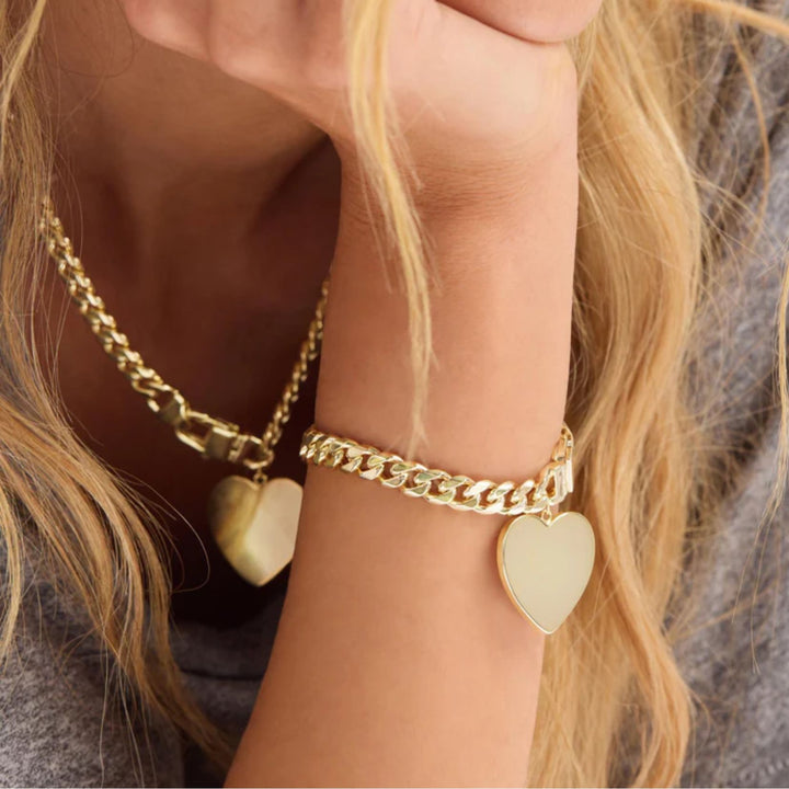 Julian XL Heart Cuban Chain Bracelet