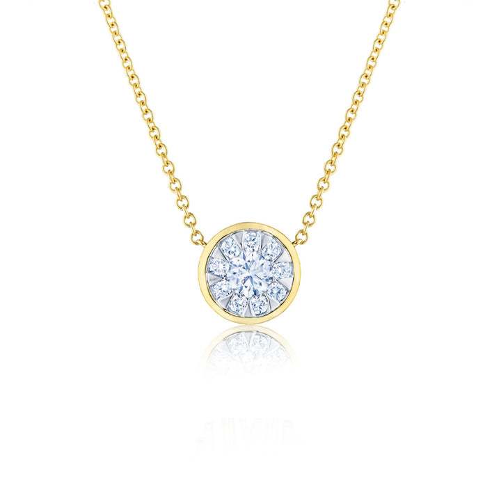 Sunburst Diamond 18KY Pendant Necklace - 0.50ct