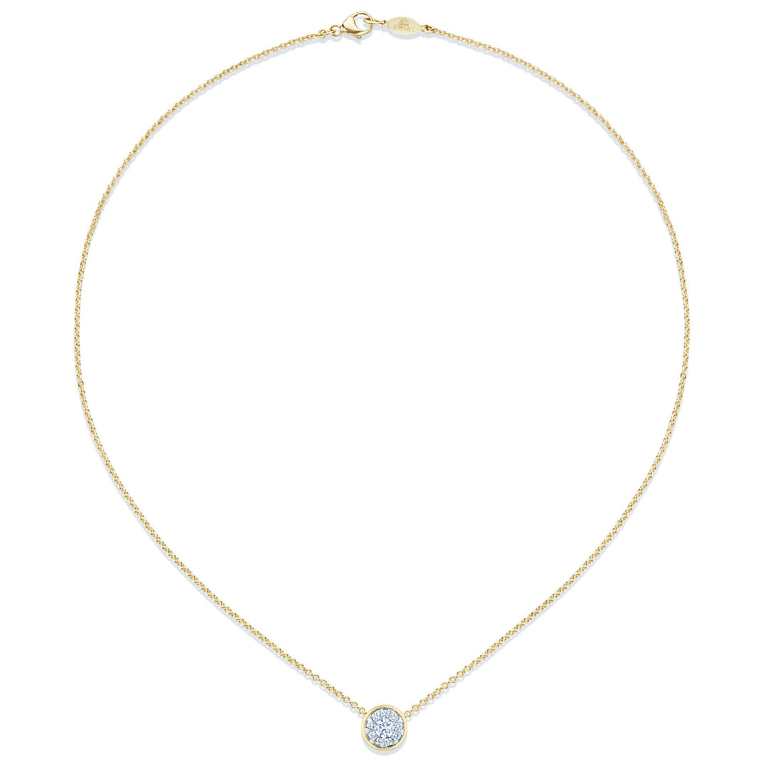 Sunburst Diamond 18KY Pendant Necklace - 0.50ct