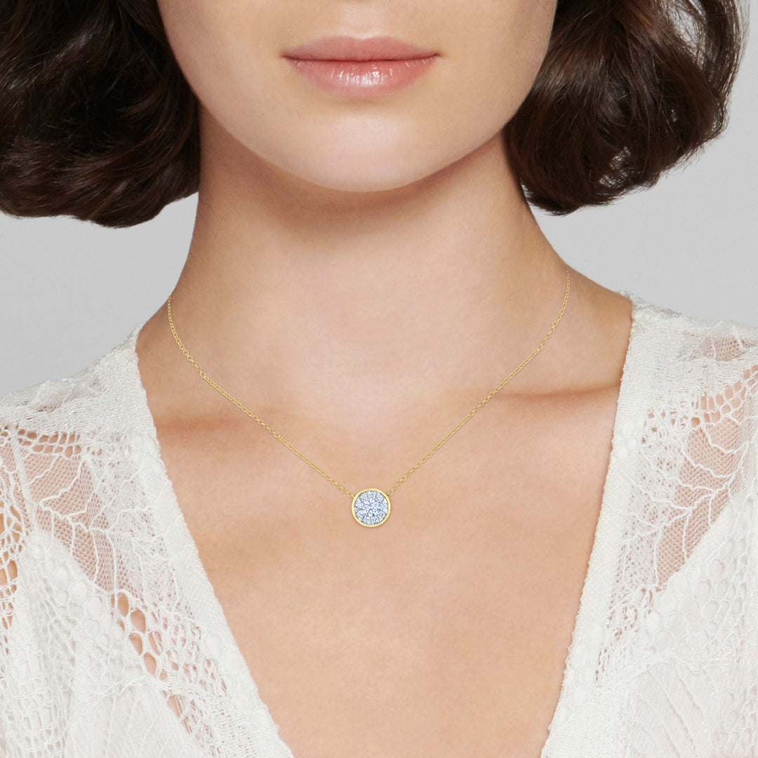 Sunburst Diamond 18KY Pendant Necklace - 0.50ct