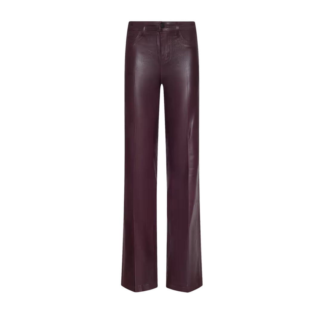 Clayton High Rise Wide Leg in Deep Sangria Coated