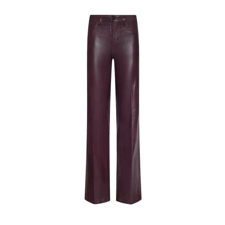 Clayton High Rise Wide Leg in Deep Sangria Coated