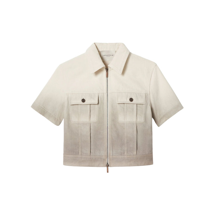 Dip Dye Short Sleeve Zip Front Jacket