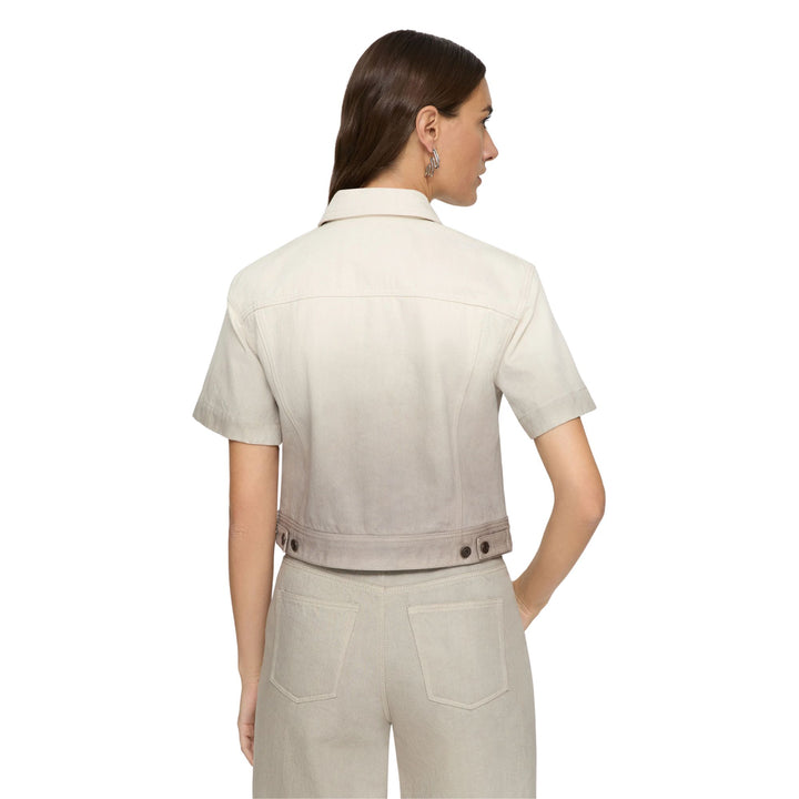 Dip Dye Short Sleeve Zip Front Jacket