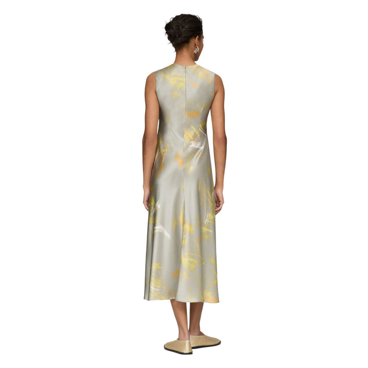 Pleat Front Asymmetric Dress
