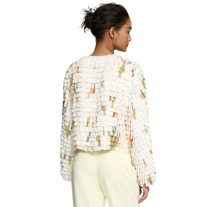 Collaged Fringe Cardigan