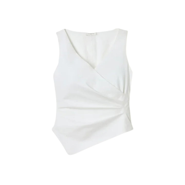 Sleeveless Wrap Front Top