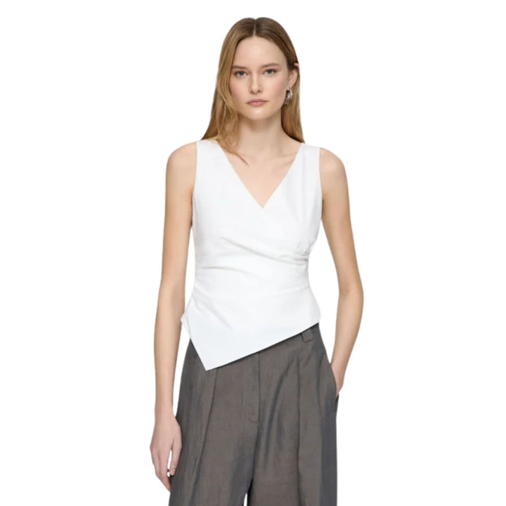 Sleeveless Wrap Front Top
