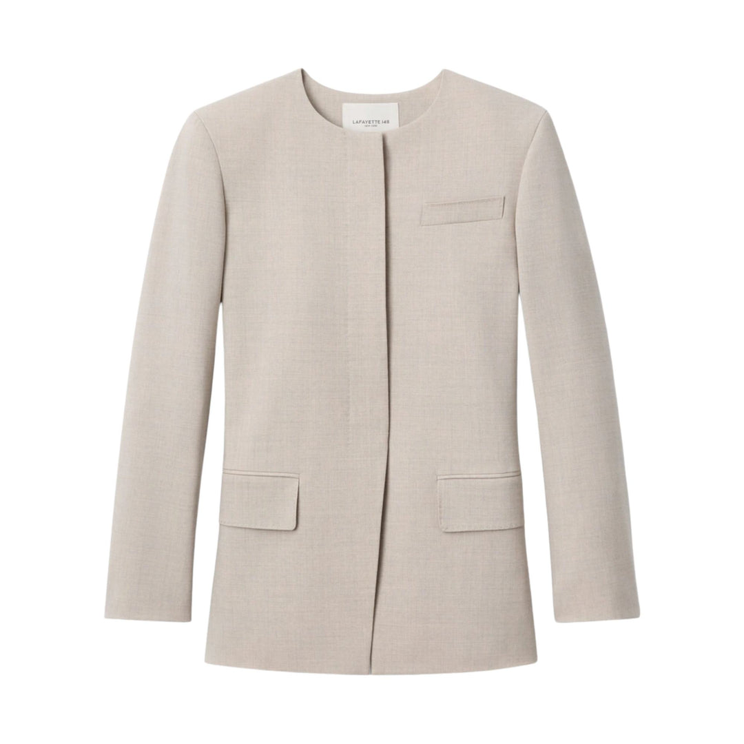 Rounded Shoulder Fitted Blazer