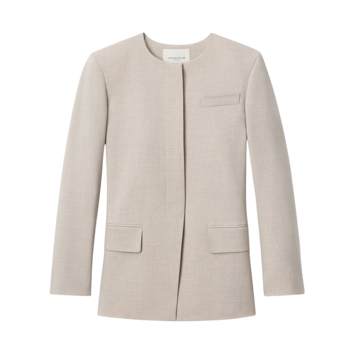 Rounded Shoulder Fitted Blazer