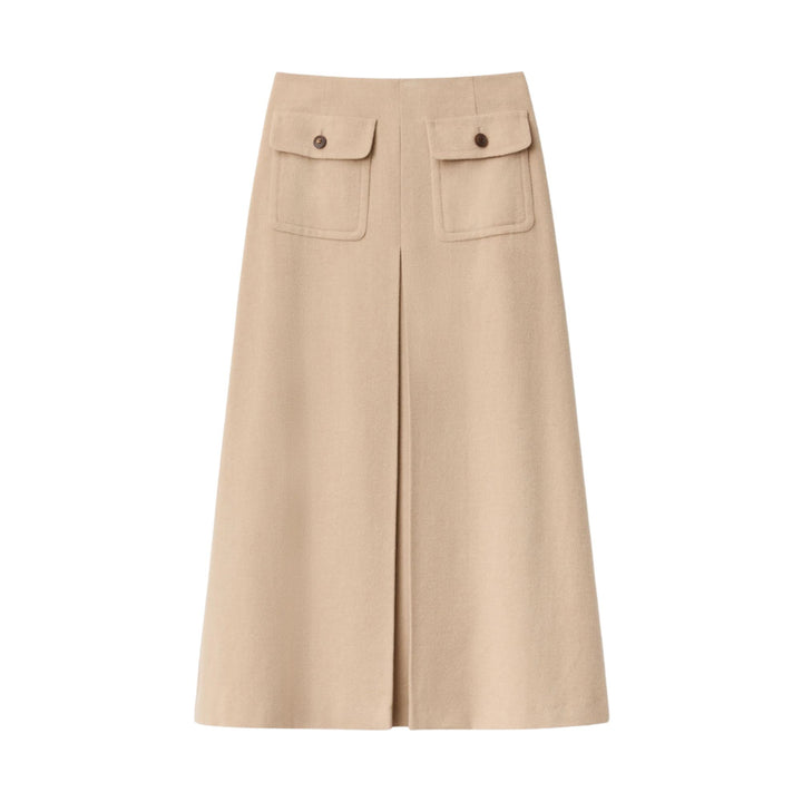 A Line Midi Skirt with Inverted Pleat