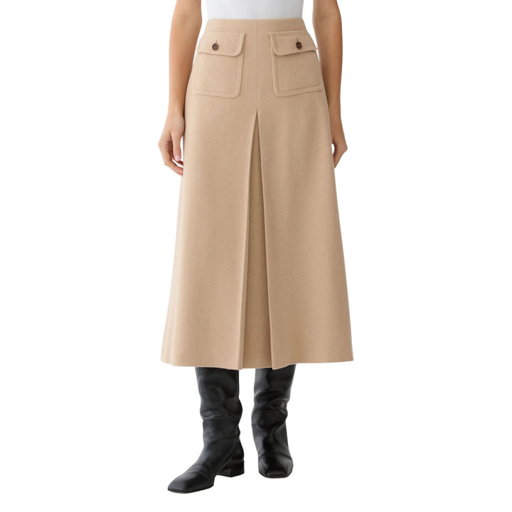A Line Midi Skirt with Inverted Pleat