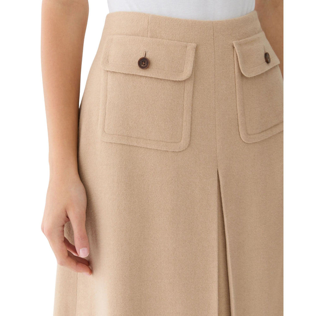 A Line Midi Skirt with Inverted Pleat