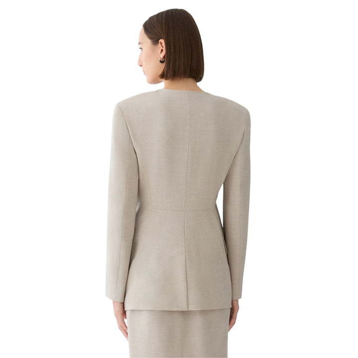 Rounded Shoulder Fitted Blazer