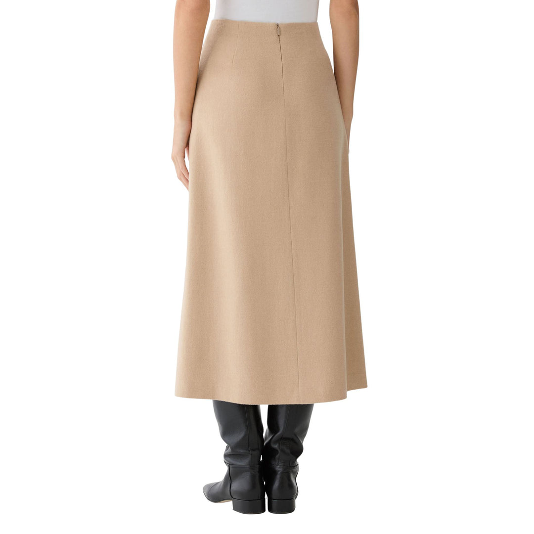 A Line Midi Skirt with Inverted Pleat