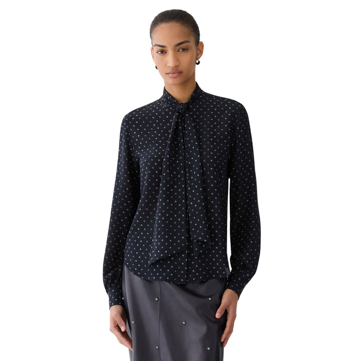 Blouse with Tie Neck