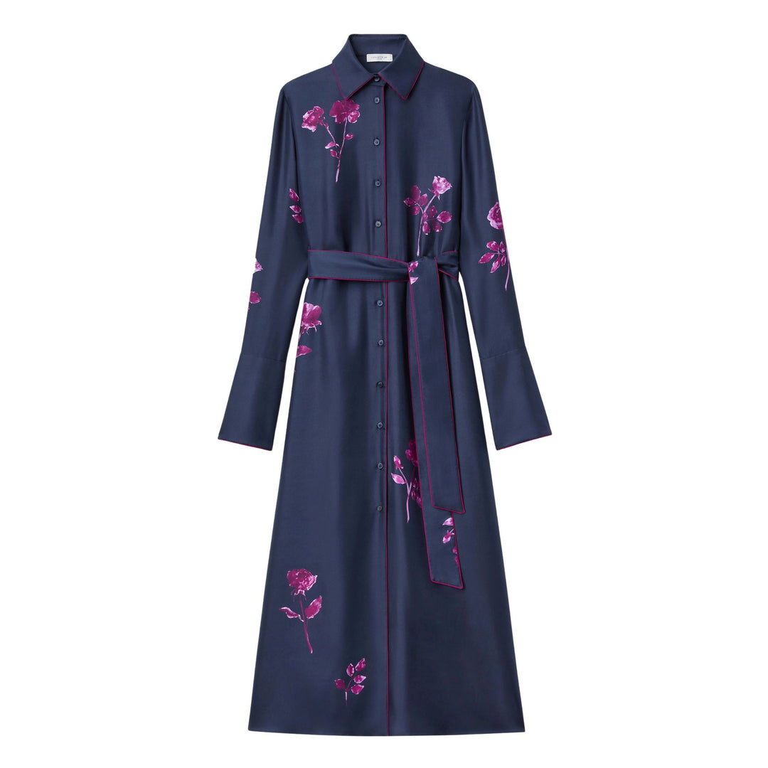 Hidden Closure Shirtdress with Self Belt