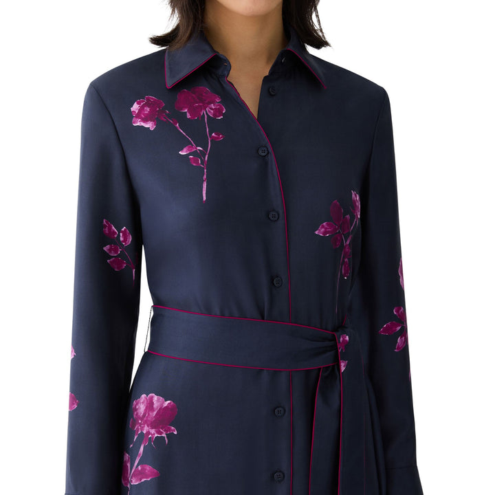 Hidden Closure Shirtdress with Self Belt