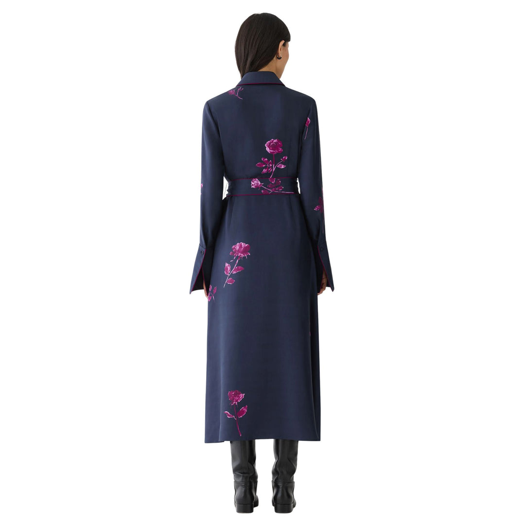 Hidden Closure Shirtdress with Self Belt