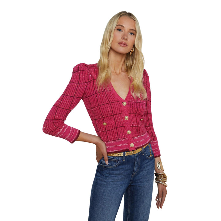 JENNI CARDIGAN - Pink Multi - M