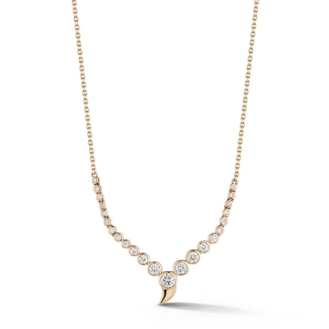 Large Zen Pendant Necklace - 0.67ct 18KY