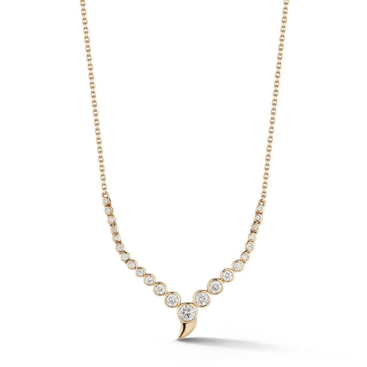Large Zen Pendant Necklace - 0.67ct 18KY