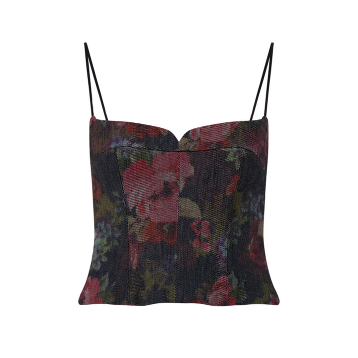 Floral Denim Bustier