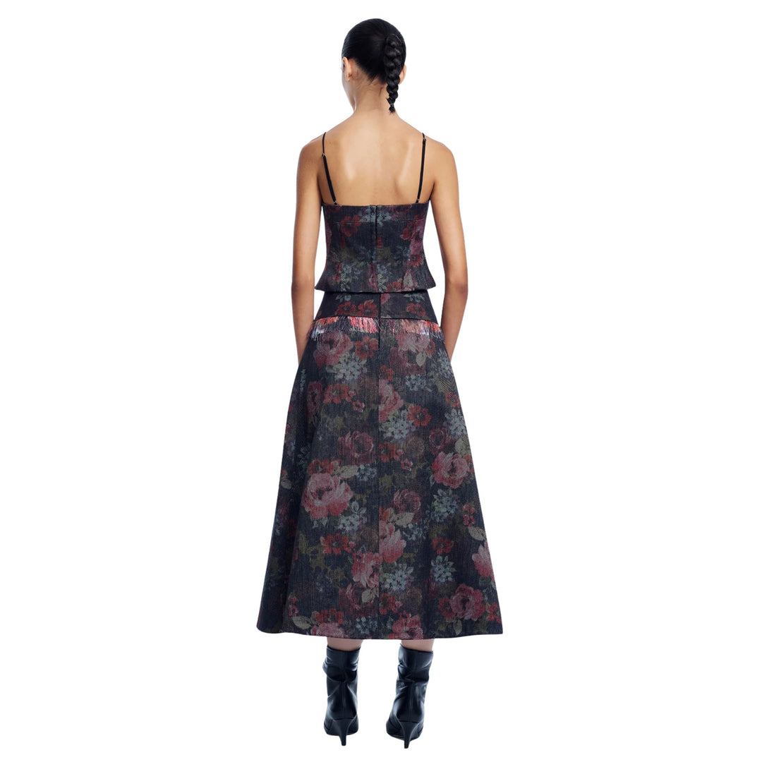Floral Denim Bustier