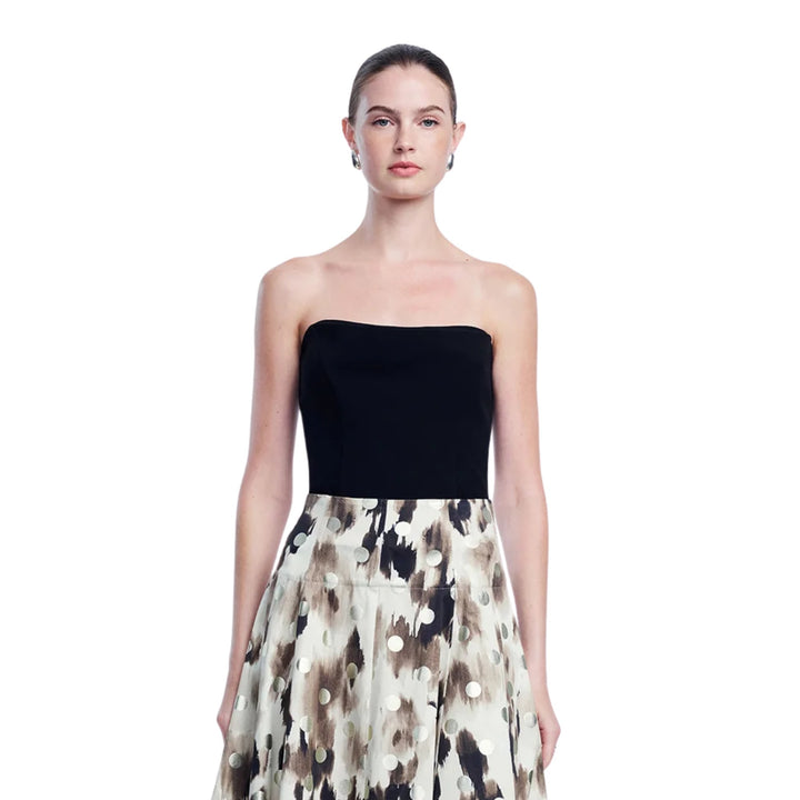 Fluid Crepe Draped Bustier