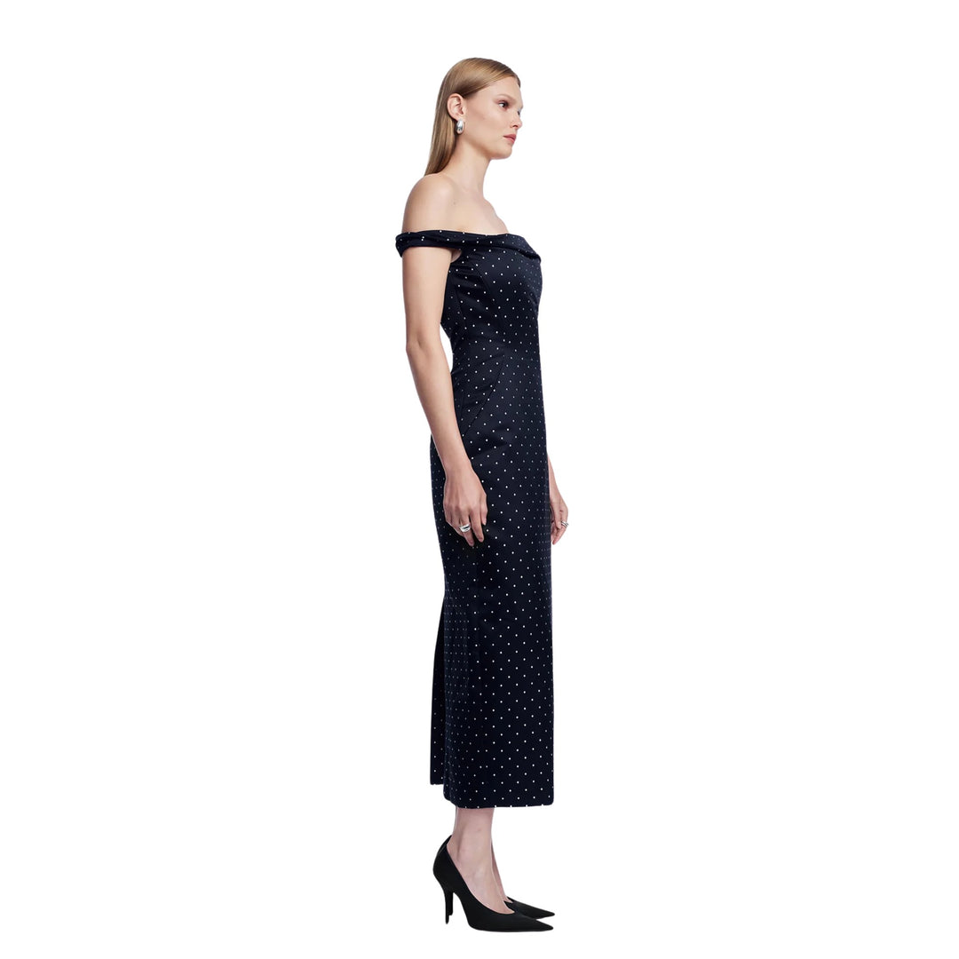 Polka Dot Jacquard Column Dress