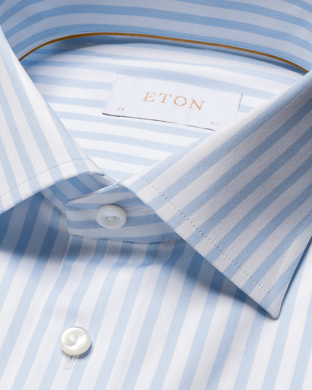 Light Blue Striped Elevated Contemporary Satin Shirt