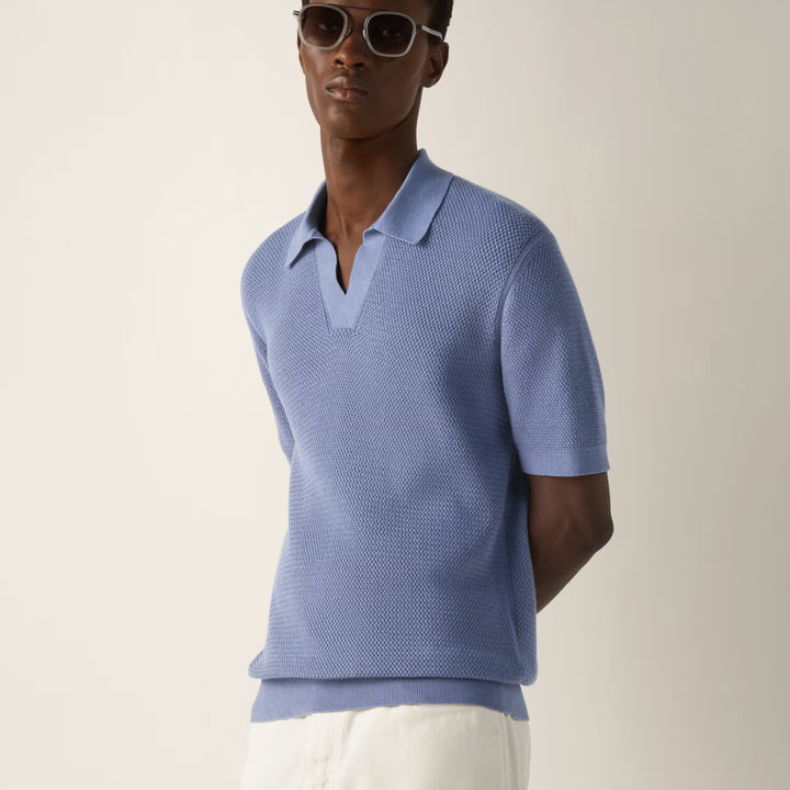 Jacquard Knit Polo in Lilac