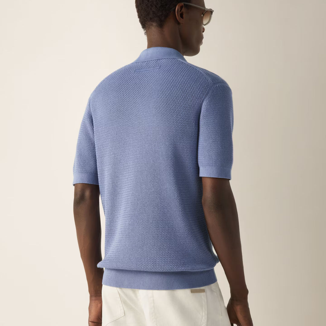 Jacquard Knit Polo in Lilac