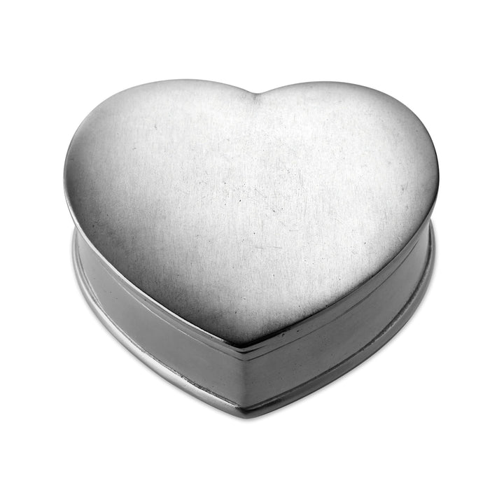 Lidded Heart Box with Red Leather Insert