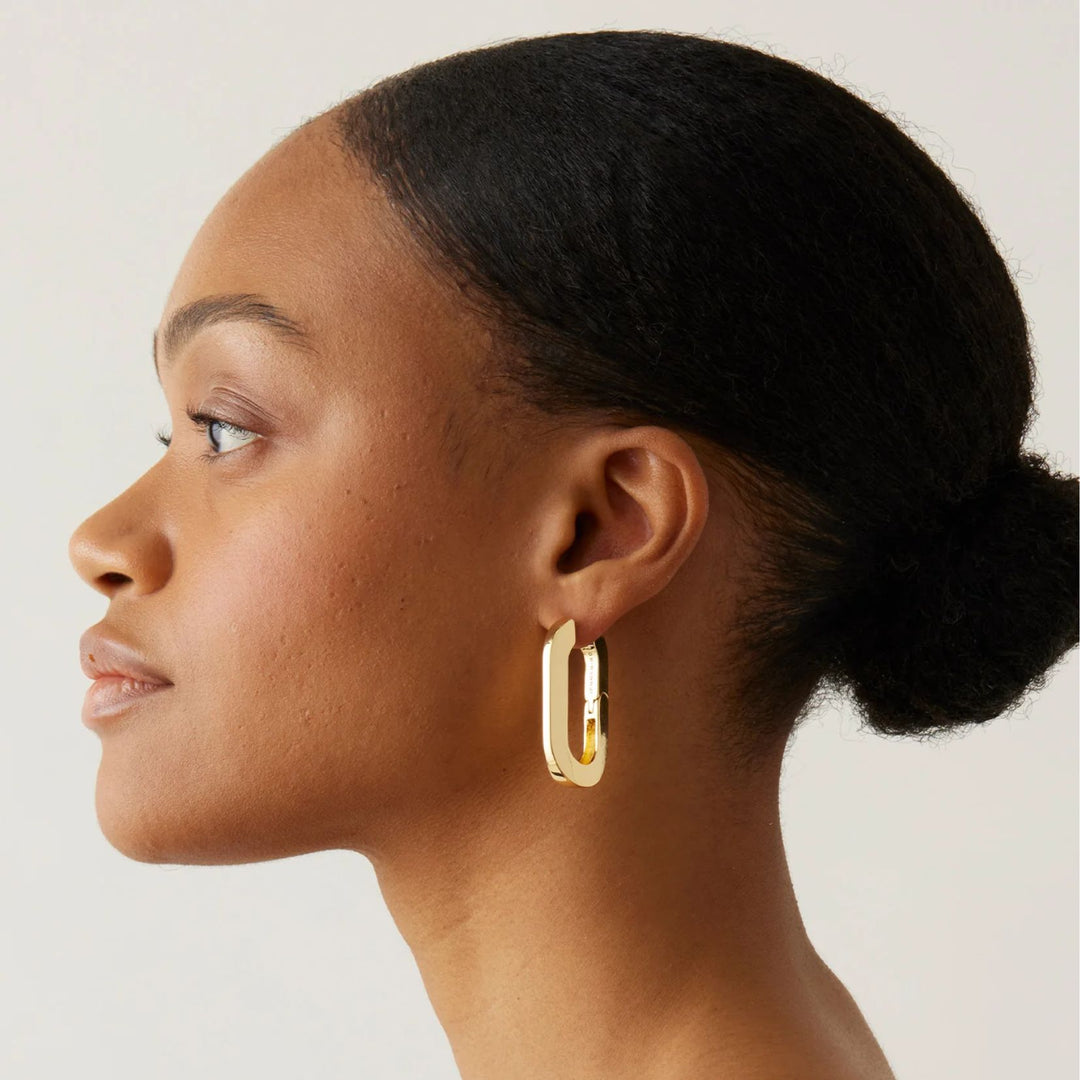 Mega U-Link Earrings - Gold