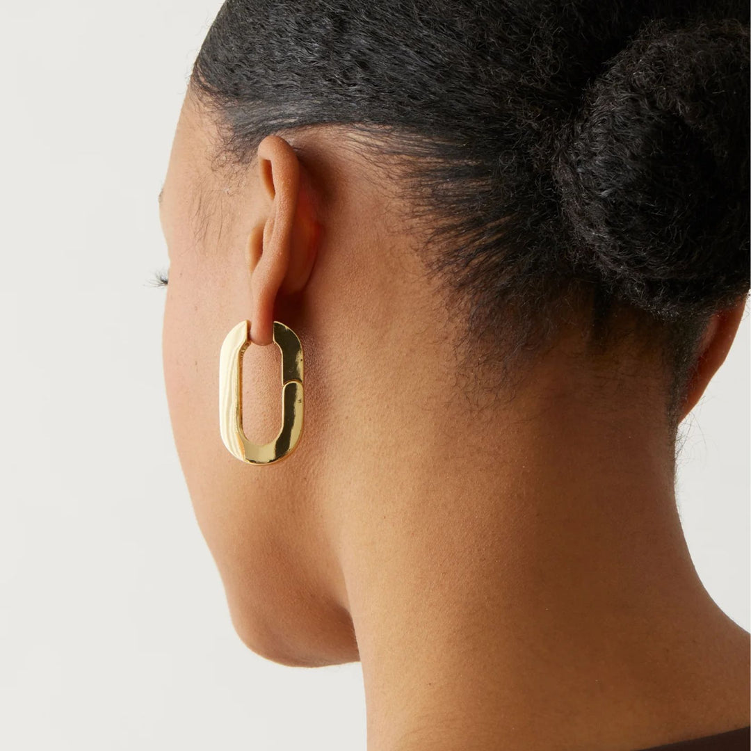 Mega U-Link Earrings - Gold